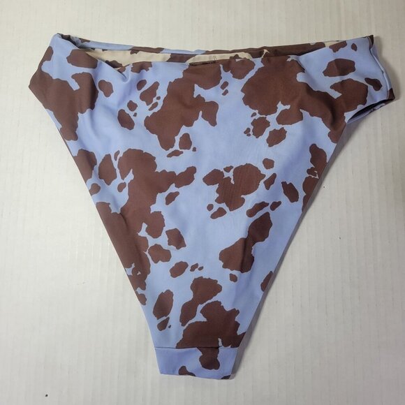 ASOS Design Cow Print Reversible High-Waisted Bikini Bottoms Swimwear Size US 8 - Picture 2 of 8